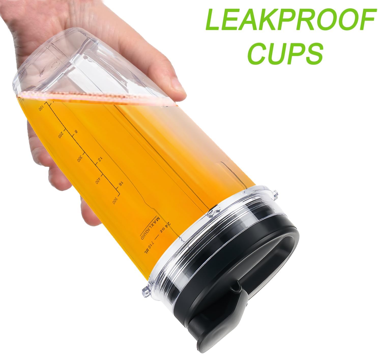 Replacement 24oz Blender Cup with Sip & Seal Lid For Nutri Ninja BL450 BL456 BL480 BL482 BL640 BL642 BL682 BN401 BN751 BN801 Foodi SS101 SS151 SS351 SS401 Ninja Blender Auto IQ Blade, 2-Pack …